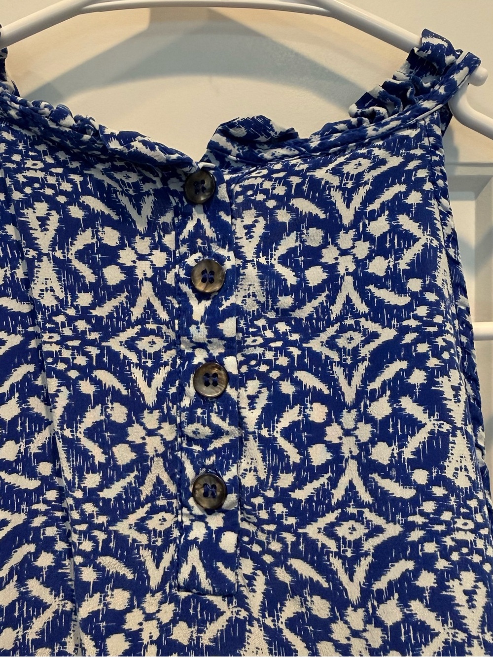 Cynthia Rowley Blue and White Halter Neck Silk Tank Top Medium - Picture 4 of 6